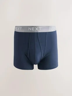 Next Navy Metallic Waistband Cotton Rich Trunk Boxers 10 Pack