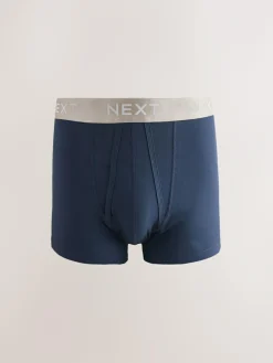 Next Navy Metallic Waistband Cotton Rich Trunk Boxers 10 Pack