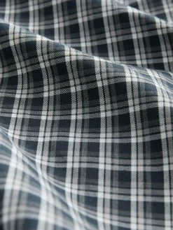 Next Navy Micro Check Regular Fit Easy Iron Button Down Oxford Shirt^ Shirts