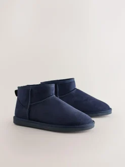 Hot Next Microsuede Boot Slippers Navy