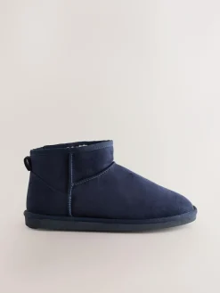 Hot Next Microsuede Boot Slippers Navy
