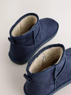Hot Next Microsuede Boot Slippers Navy