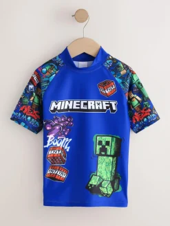 Next Navy Minecraft Rash Vest (3-16yrs)^BOY Swimwear