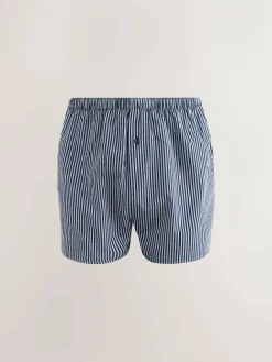 Next Navy Mixed Pattern 8 pack Woven Pure Boxers