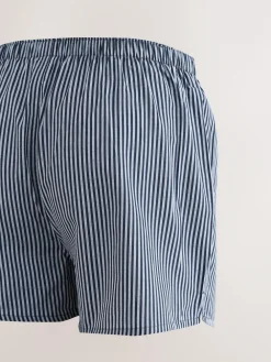 Next Navy Mixed Pattern 8 pack Woven Pure Boxers