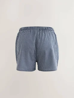 Next Navy Mixed Pattern 8 pack Woven Pure Boxers