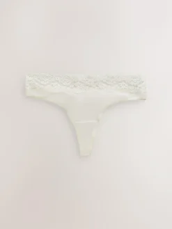 Sale Next Navy Paisley Thong Cotton Lace Knickers 4 Pack