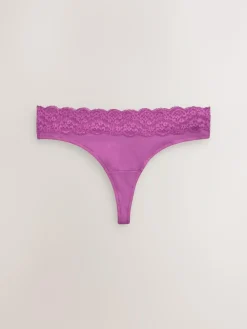 Sale Next Navy Paisley Thong Cotton Lace Knickers 4 Pack