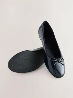 Next Extra Wide Fit Round Toe Ballerina Shoes^Women Flats