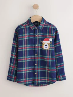 Next Long Sleeve Christmas Check Shirt (3mths-10yrs)^BOY Suits & Vest