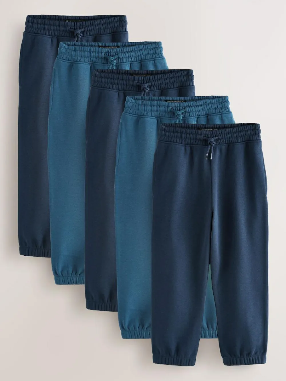 New Next Regular Fit Basic Joggers 5 Pack (3-16yrs) Navy