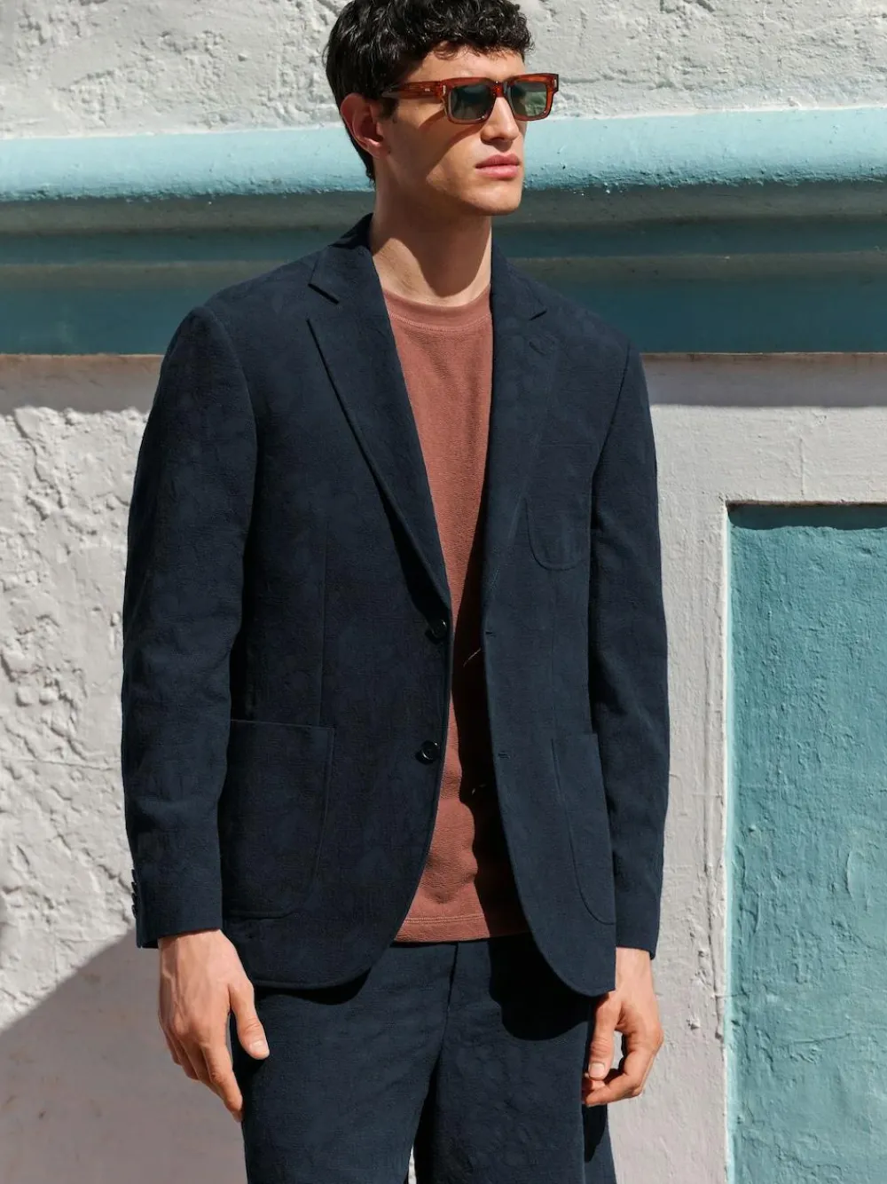 Best Next Navy Regular Fit Nova Fides Italian Fabric Crochet Pattern Suit Jacket