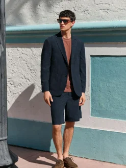 Best Next Navy Regular Fit Nova Fides Italian Fabric Crochet Pattern Suit Jacket