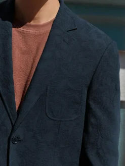 Best Next Navy Regular Fit Nova Fides Italian Fabric Crochet Pattern Suit Jacket