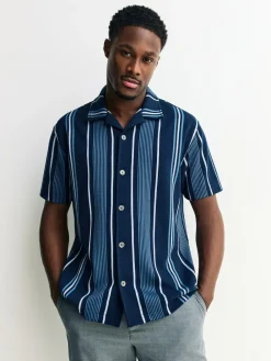 Next Regular Fit Stripe Short Sleeve Jersey Shirt^ Shirts
