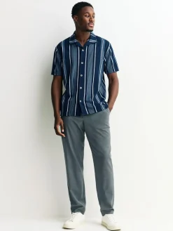 Next Regular Fit Stripe Short Sleeve Jersey Shirt^ Shirts