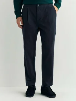 Next Regular Tapered Fit Pleated Stretch Chinos Trousers With Elasticated Waist^ Pants & Chinos