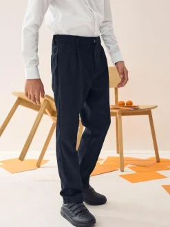 Next Regular Waist School Pleat Front Trousers (3-17yrs)^BOY Pants & Chinos|Tznius Pants