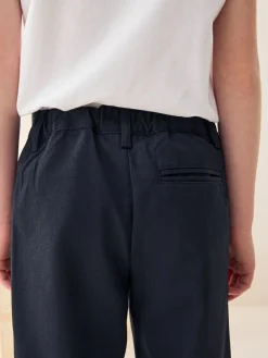 New Next Regular Waist Straight Leg School Trousers (3-17yrs) Navy
