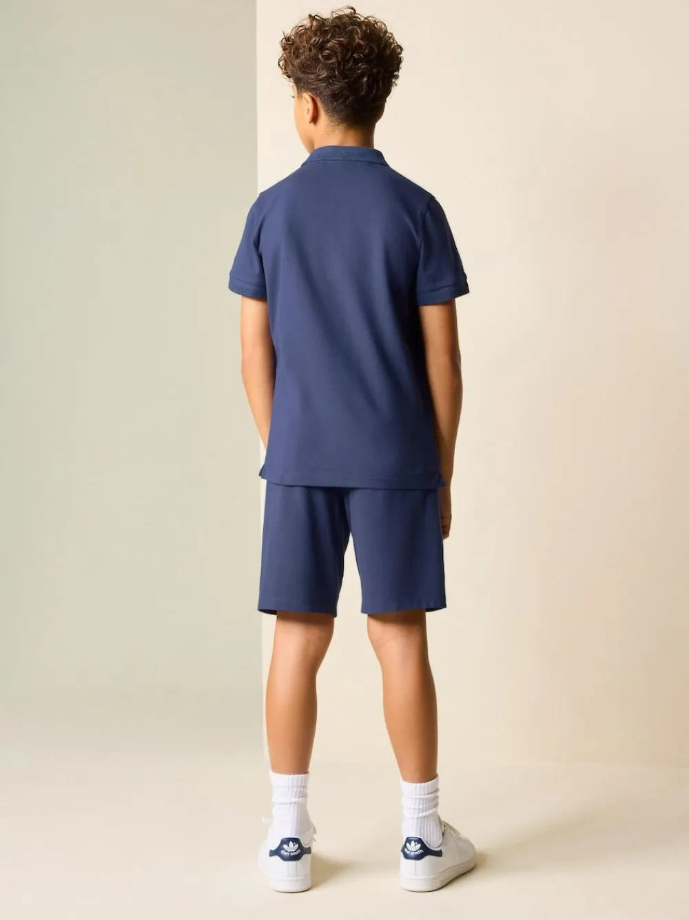 New Next Short Sleeve Polo Shirt and Shorts Set (3-16yrs) Navy