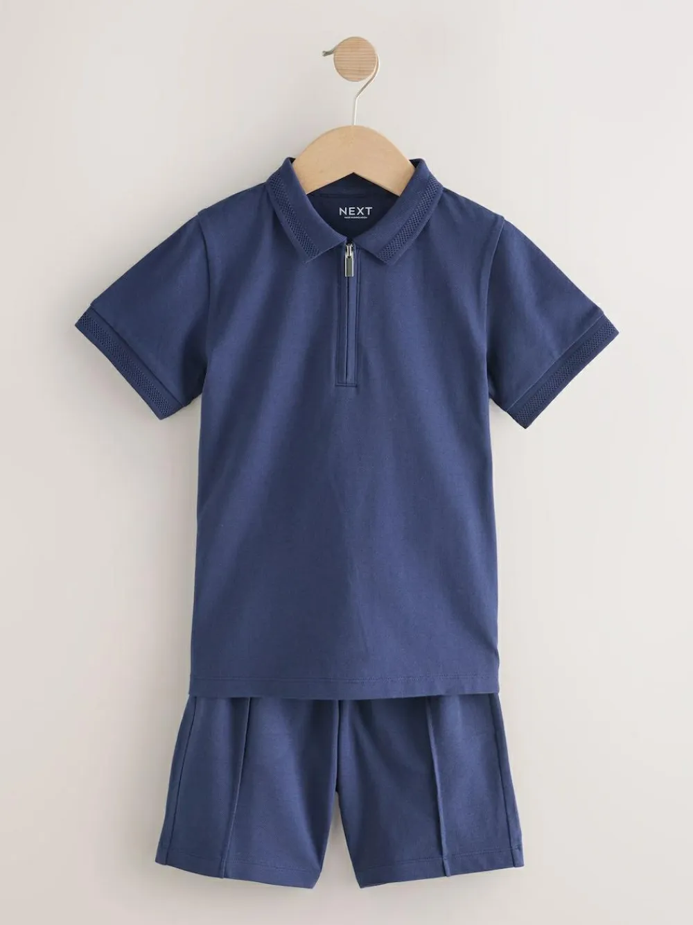 New Next Short Sleeve Polo Shirt and Shorts Set (3-16yrs) Navy