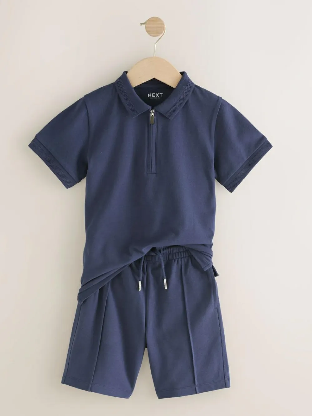 New Next Short Sleeve Polo Shirt and Shorts Set (3-16yrs) Navy