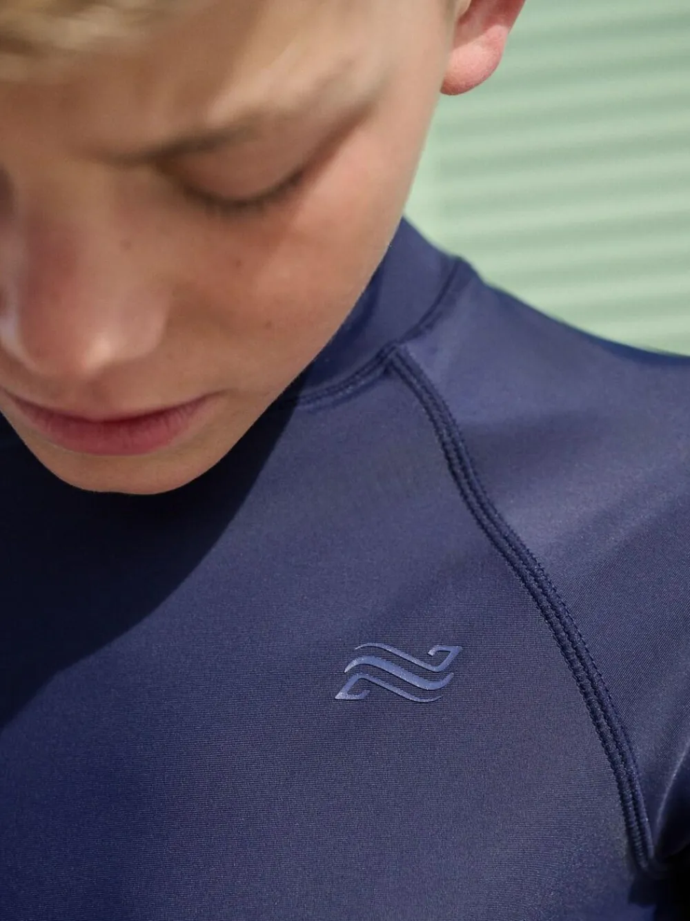 Next Navy Short Sleeve Rash Vest (1.5-16yrs)^BOY Swimwear