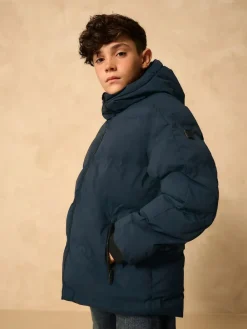 Best Next Navy Shower Resistant Microfleece Lined Padded Coat (3-17yrs)