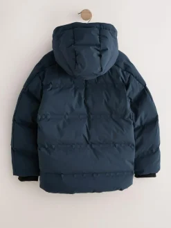Best Next Navy Shower Resistant Microfleece Lined Padded Coat (3-17yrs)