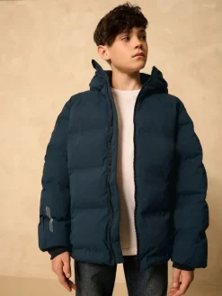Best Next Navy Shower Resistant Microfleece Lined Padded Coat (3-17yrs)