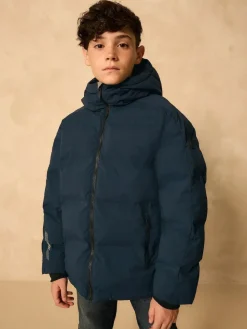 Best Next Navy Shower Resistant Microfleece Lined Padded Coat (3-17yrs)