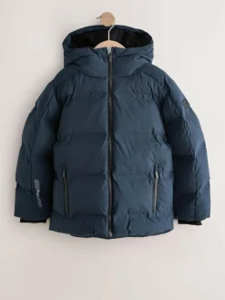 Best Next Navy Shower Resistant Microfleece Lined Padded Coat (3-17yrs)