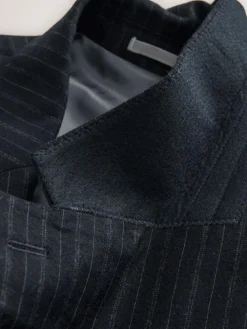 New Next Navy Signature Stripe Empire Mills British 100% Wool Suit Jacket