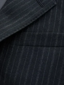 New Next Navy Signature Stripe Empire Mills British 100% Wool Suit Jacket