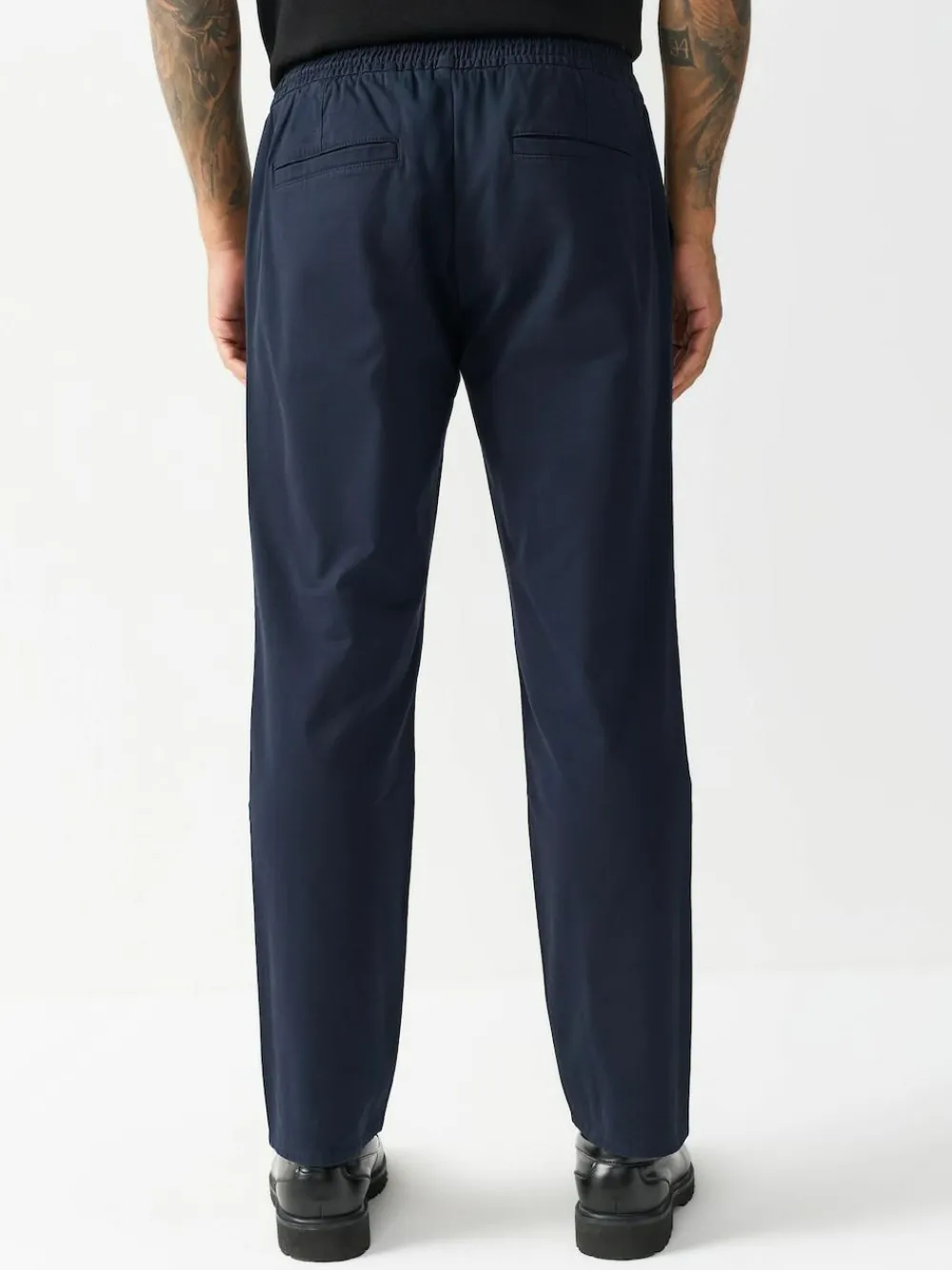Next Slim Fit Pleated Stretch Chinos Trousers With Elasticated Waist^ Nightwear|Pants & Chinos