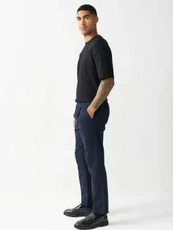 Next Slim Fit Pleated Stretch Chinos Trousers With Elasticated Waist^ Nightwear|Pants & Chinos