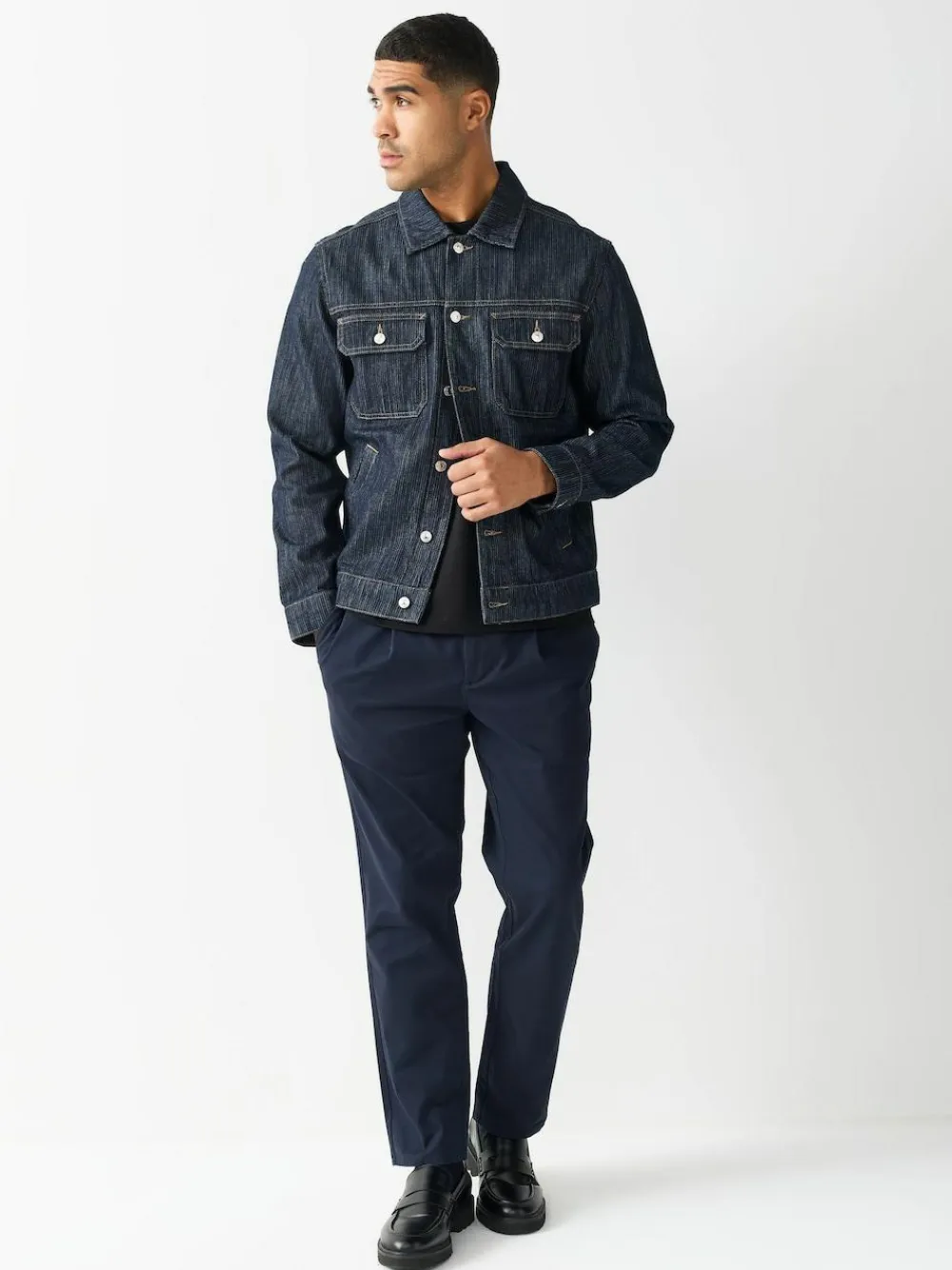 Next Slim Fit Pleated Stretch Chinos Trousers With Elasticated Waist^ Nightwear|Pants & Chinos