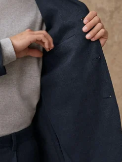 Clearance Next Navy Slim Fit Seersucker Stripe Suit Jacket