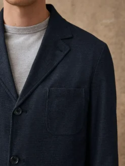 Clearance Next Navy Slim Fit Seersucker Stripe Suit Jacket