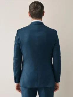 New Next Slim Fit Signature Cerutti 100% Italian Wool Suit Jacket Navy