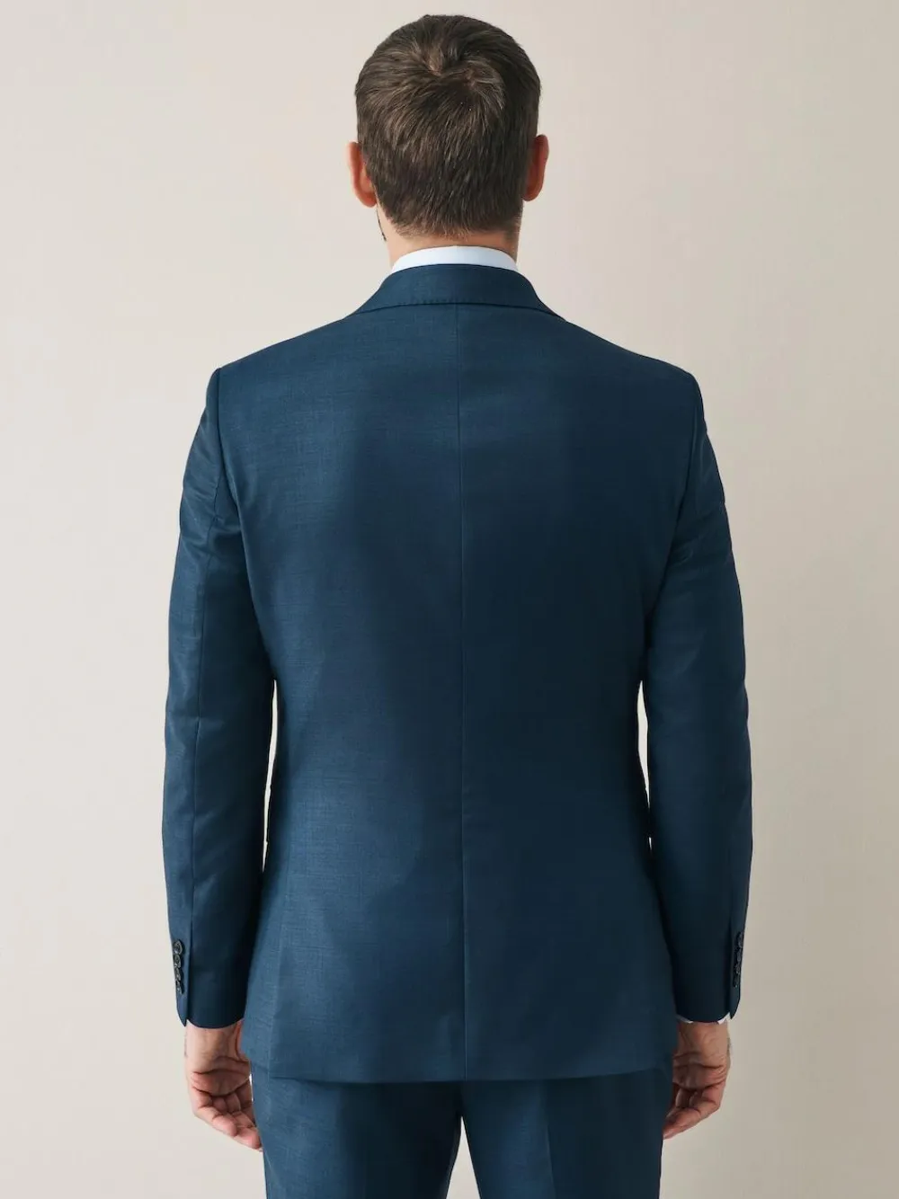 New Next Slim Fit Signature Cerutti 100% Italian Wool Suit Jacket Navy