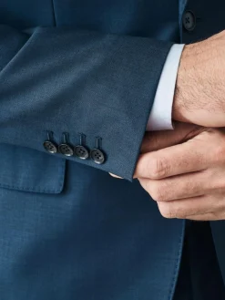 New Next Slim Fit Signature Cerutti 100% Italian Wool Suit Jacket Navy