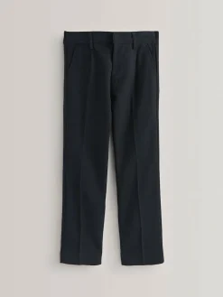 Discount Next Slim Waist School Pleat Front Trousers (3-17yrs) Navy