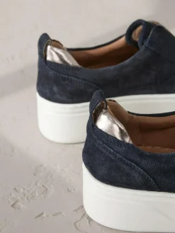 Next Slip On Signature Leather Chunky Wedge Platform Trainers^Women Sneakers