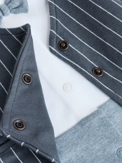 Next Navy Smart Bow Tie Baby Sleepsuit (0mths-2yrs)^BOY Nightwear|Nightwear