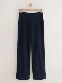 Online Next Navy Smoothing Cord Wide Leg Trousers