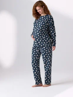 Next Navy Spot Maternity Long Sleeve Pyjamas^Women All Night & Lounge|Pyjamas