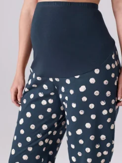 Next Navy Spot Maternity Long Sleeve Pyjamas^Women All Night & Lounge|Pyjamas