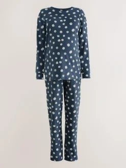 Next Navy Spot Maternity Long Sleeve Pyjamas^Women All Night & Lounge|Pyjamas