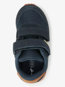 Next Navy Standard Fit (F) Double Strap Trainers^BOY Sneakers